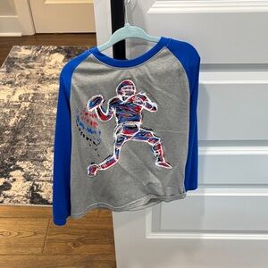 Under Armour Kids Long Sleeve Football Graphic Tee - Blue and Gray